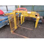 SET OF CRANE MOUNTED PALLET FORKS.