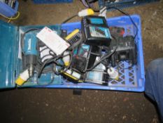 MAKITA DRILL, HOT AIR GUN, BATTERY CHARGERS AND 110VOLT LIGHTS ETC. SOURCED FROM COMPANY LIQUIDATION