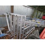 5 X ALUMINIUM PODIUM FRAMES, NO BOARDS.