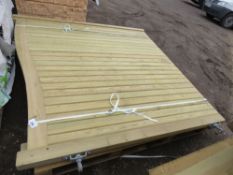 PAIR OF HEAVY DUTY TIMBER DRIVEWAY GATES 1.8M HEIGHT X 1.9M WIDTH APPROX.