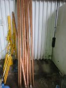12 X COPPER PLUMBING PIPES, 55MM AND 40MM DIAMETER APPROX. THIS LOT IS SOLD UNDER THE AUCTIONEERS