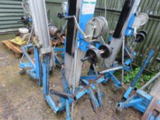 GENIE SLA10 MANUAL OPERATED MATERIAL HOIST LIFT WITH FORKS.