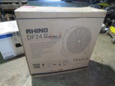 RHINO 110VOLT POWERED FAN, 24" SIZE. BOXED, UNUSED. SOURCED FROM COMPANY LIQUIDATION.