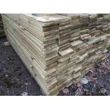 LARGE PACK OF TREATED FEATHER EDGE CLADDING TIMBER BOARDS: 1.8M LENGTH X 100MM WIDTH APPROX.