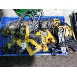 QUANTITY OF ASSORTED DEWALT POWER AND BATTERY TOOLS.