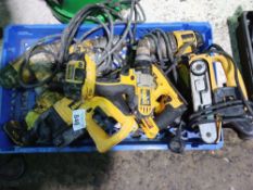 QUANTITY OF ASSORTED DEWALT POWER AND BATTERY TOOLS.
