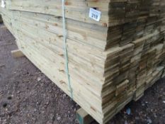LARGE PACK OF TREATED FEATHER EDGE CLADDING TIMBER BOARDS: 1.8M LENGTH X 100MM WIDTH APPROX.