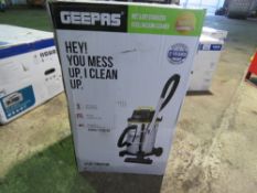 GEEPAS 240 VOLT WET AND DRY VACUUM CLEANER. SOURCED FROM COMPANY LIQUIDATION.