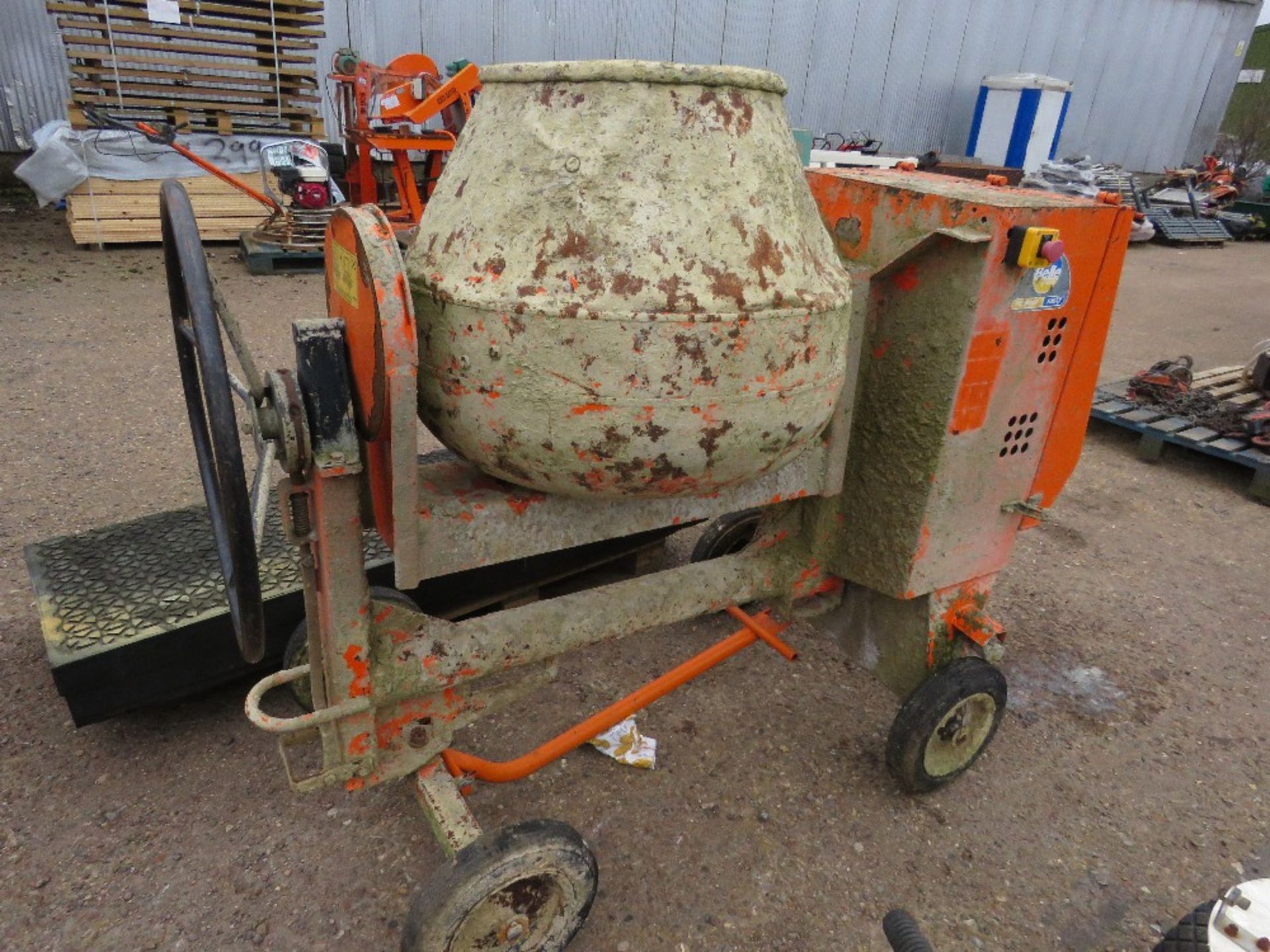 BELLE 100XT ELECTRIC 110VOLT POWERED SITE CEMENT MIXER, RECENTLY WORKING, SURPLUS TO REQUIREMENTS. - Image 2 of 3