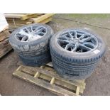 SET OF 4NO FORD TRANSIT ALLOY WHEELS AND TYRES 255/45R18. THIS LOT IS SOLD UNDER THE AUCTIONEERS