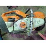 STIHL TS410 PETROL SAW WITH A BLADE.