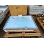 SHOWER TRAY WITH WASTE FITTING, UNUSED: 1.1M X 0.8M SIZE.