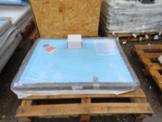 SHOWER TRAY WITH WASTE FITTING, UNUSED: 1.1M X 0.8M SIZE.