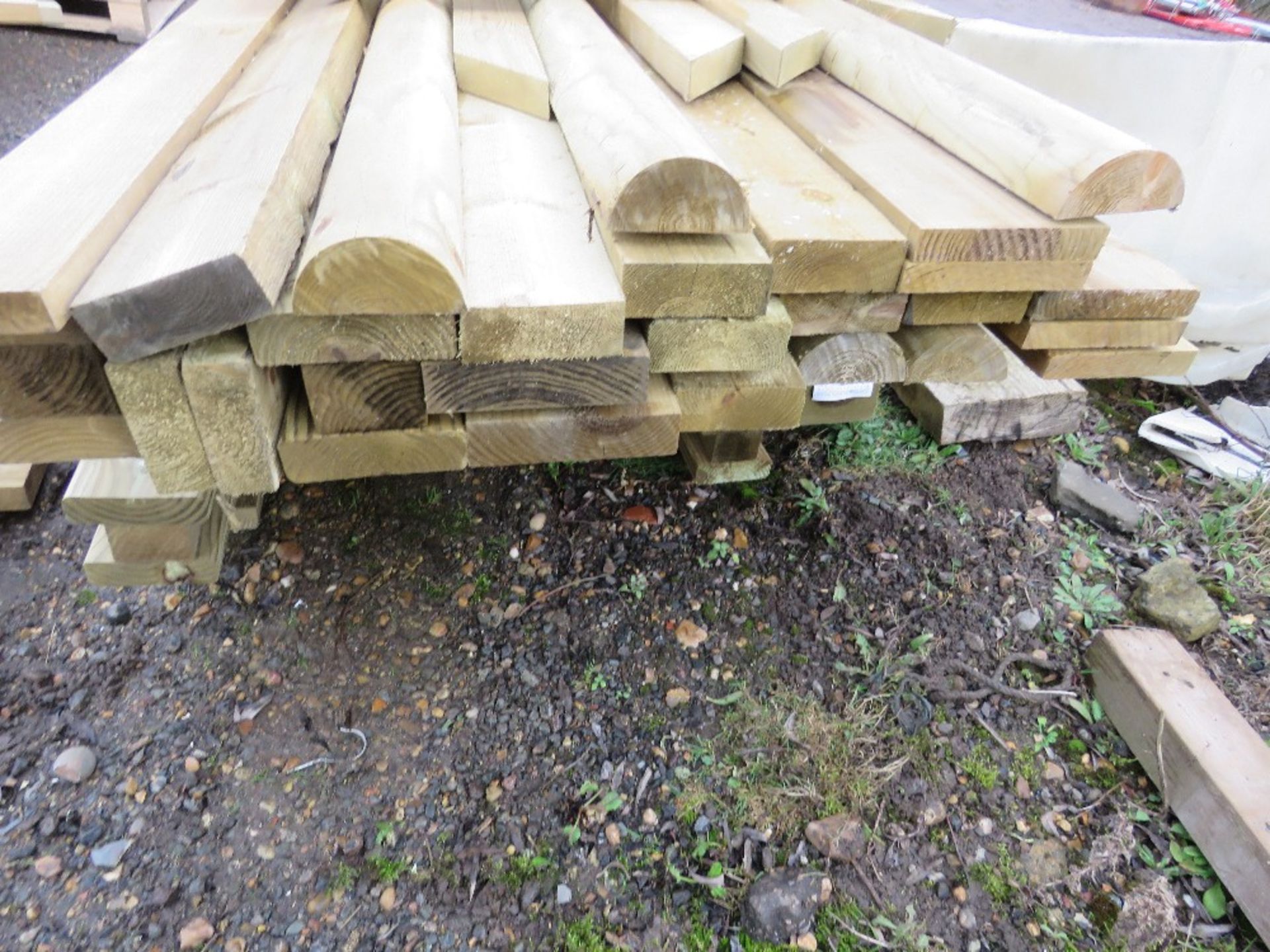 TIMBER RAILS, PANELS AND TIMBERS AS SHOWN. - Image 7 of 8
