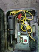 WURTH 110VOLT POWERED MAGNETIC DRILL IN A CASE.