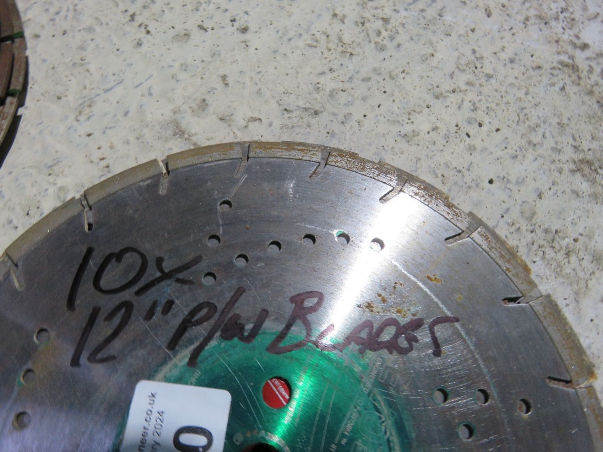 PACK OF 10NO PART USED 12" DIAMETER DIAMOND SAW BLADES.