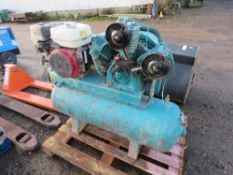 HONDA PETROL ENGINED ELECTRIC START WORKSHOP COMPRESSOR. SOURCED FROM COMPANY LIQUIDATION.