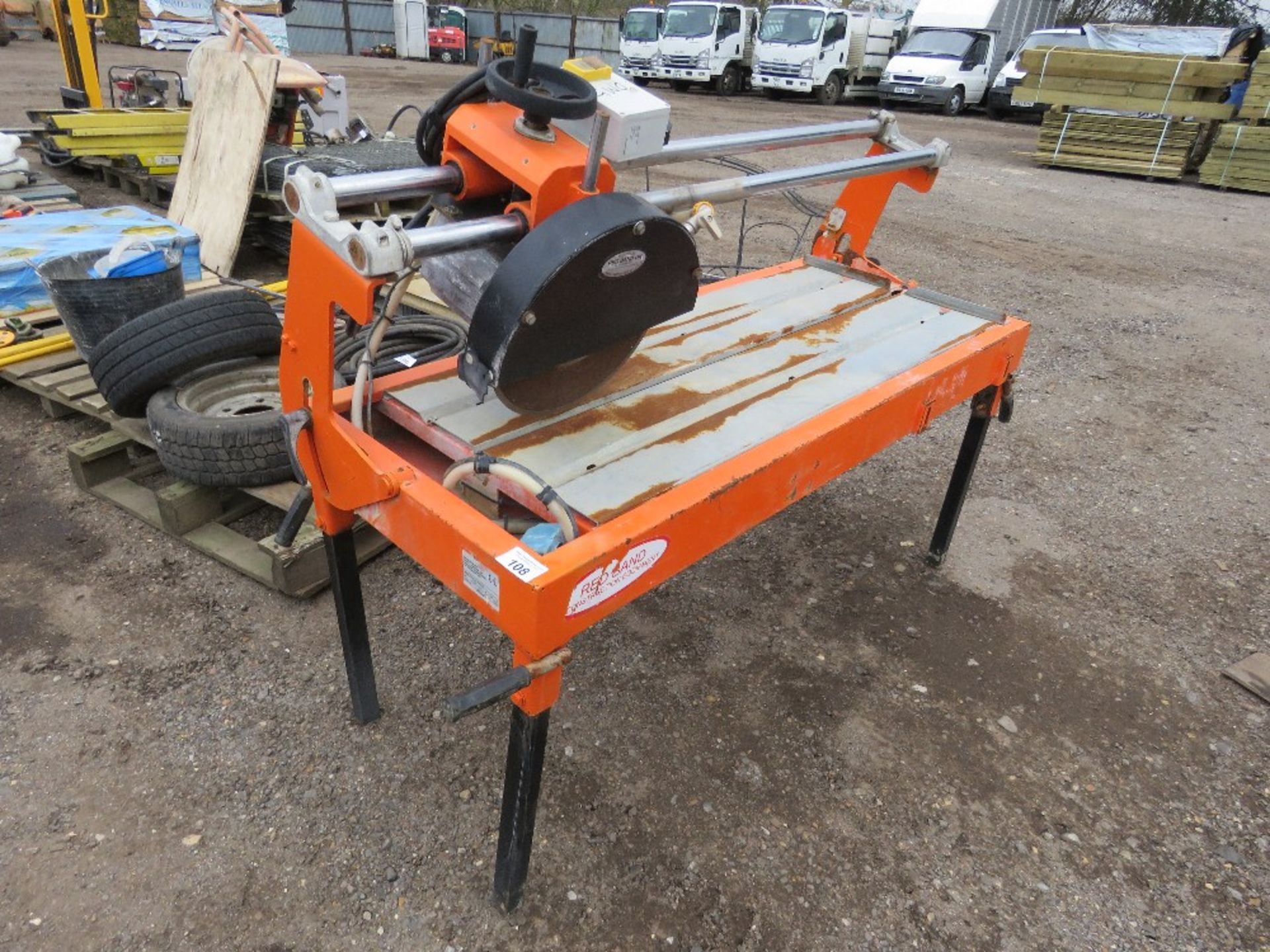 REDBAND SEGA MB120 MONO TILE SAW WITH SLIDING HEAD. RECENTLY WORKING, SURPLUS TO REQUIREMENTS.