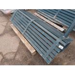 HEAVY DUTY METAL PARK BENCH, 1.8M WIDE, GALVANISED AND GREEN PAINTED. THIS LOT IS SOLD UNDER THE