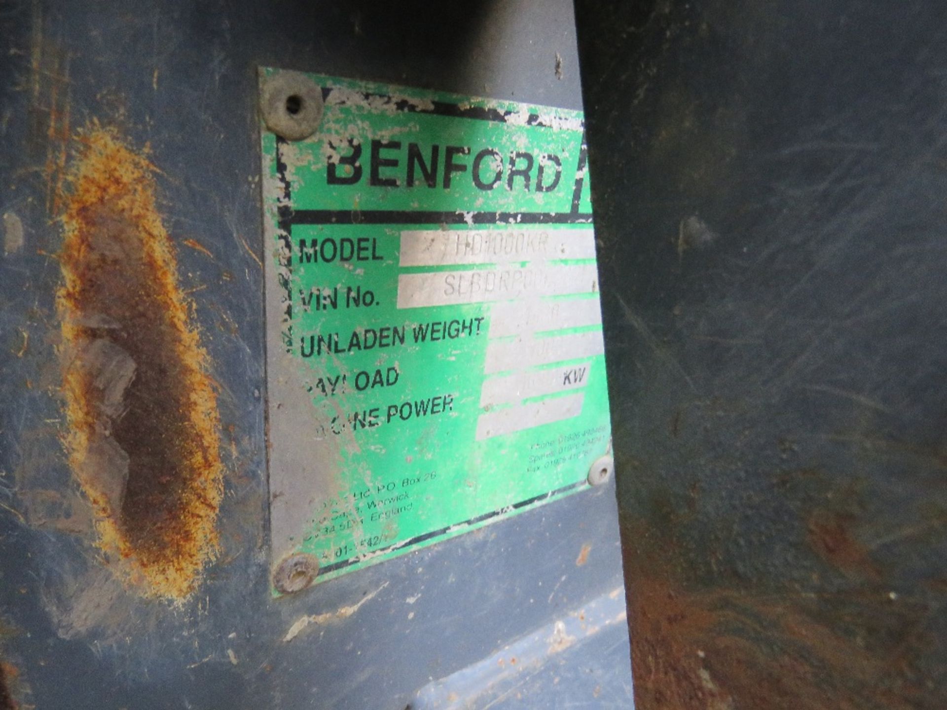BENFORD TEREX HD1000 HIGH TIP DUMPER. SN:SLBDRP00L207HM265. DRIVES AND TIPS..SWITCH FAULT ON HIGH TI - Image 8 of 9