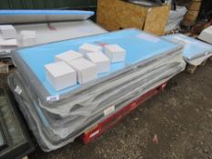6 X SHOWER TRAYS WITH 6NO WASTE FITTINGS, UNUSED: 1.8M X 0.9M SIZE.