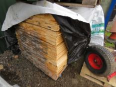 EXTRA LARGE PACK OF UNTREATED SHIPLAP TIMBER CLADDING BOARDS: 1.73M LENGTH X 100MM WIDTH APPROX.