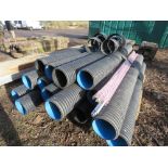 17NO LENGTHS OF DRAINAGE PIPING, 260MM EXTERNAL DIAMETER, 10-11FT LENGTH APPROX WITH SOME FITTINGS A