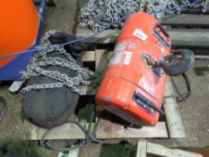 CM 3 TONNE RATED CHAINHOIST 110VOLT POWERED. SOURCED FROM COMPANY LIQUIDATION. THIS LOT IS SOLD