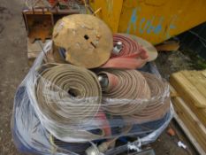 PALLET OF ASSORTED FIRE AND LAY FLAT WATER HOSES. THIS LOT IS SOLD UNDER THE AUCTIONEERS MARGIN S