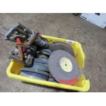 BOX OF GRINDING WHEELS PLUS 2 X MOTORS. THIS LOT IS SOLD UNDER THE AUCTIONEERS MARGIN SCHEME, THE