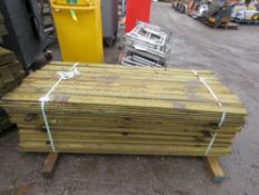 LARGE PACK OF TREATED TIMBERS, MAINLY SHIPLAP @ 1.82M LENGTH X 100MM WIDTH APPROX. INCLUDES SOME POS