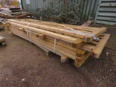 STACK OF 9NO ASSORTED LENGTH WOODEN FIELD GATES (SOME MAY HAVE SOME DAMAGE)
