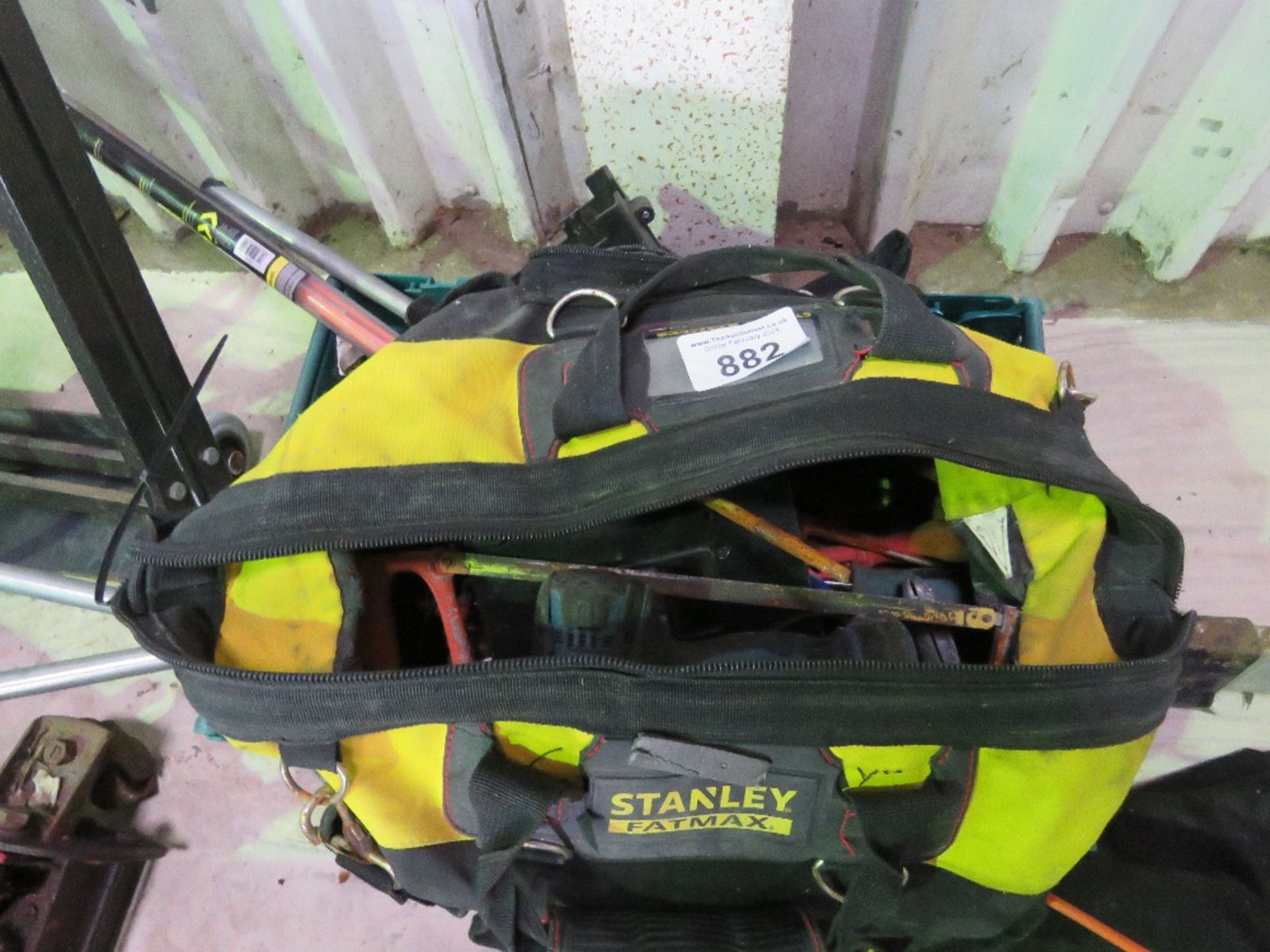 TOOL BAG CONTAINING DRILL BITS, DIE THREADING HOLDERS, ELECTRICIANS CABLE RODS ETC. SOURCED FROM COM