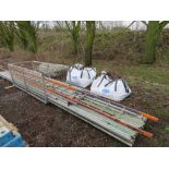LARGE QUANTITY OF SCAFFOLDING TUBES AND CLIPS: LARGE STILLAGE OF 12-20FT LENGTH TUBES PLUS A STILLAG