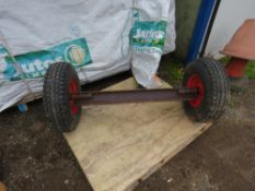 HEAVY DUTY TRAILER AXLE, OVERALL WIDTH 1.2 METRES APPROX.