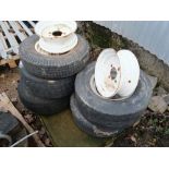 PALLET OF TRAILER WHEELS AND TYRES.
