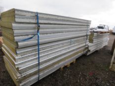 KINGSPAN WHITE METAL FACE INSULATION PANELS, 85MM AND 100MM WIDTH APPROX, 3 AND 4M LENGTHS APPROX, 1