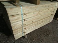 LARGE PACK OF TREATED FEATHER EDGE CLADDING TIMBER BOARDS: 1.50M LENGTH X 100MM WIDTH APPROX.