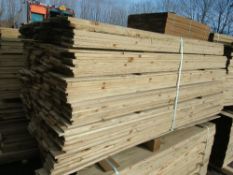 LARGE PACK OF TREATED FEATHER EDGE CLADDING TIMBER BOARDS: 1.80M LENGTH X 100MM WIDTH APPROX.