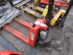 BATTERY OPERATED PALLET TRUCK, CONDITION UNKNOWN. SOURCED FROM COMPANY LIQUIDATION.