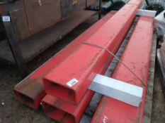 4 X HEAVY DUTY 3 METRE LENGTH RECTANGULAR BOX TUBES, 10MM THICKNESS WALLS APPROX: 2 @ 250MM X 150MM