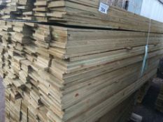LARGE PACK OF TREATED FEATHER EDGE CLADDING TIMBER BOARDS: 1.80M LENGTH X 100MM WIDTH APPROX.