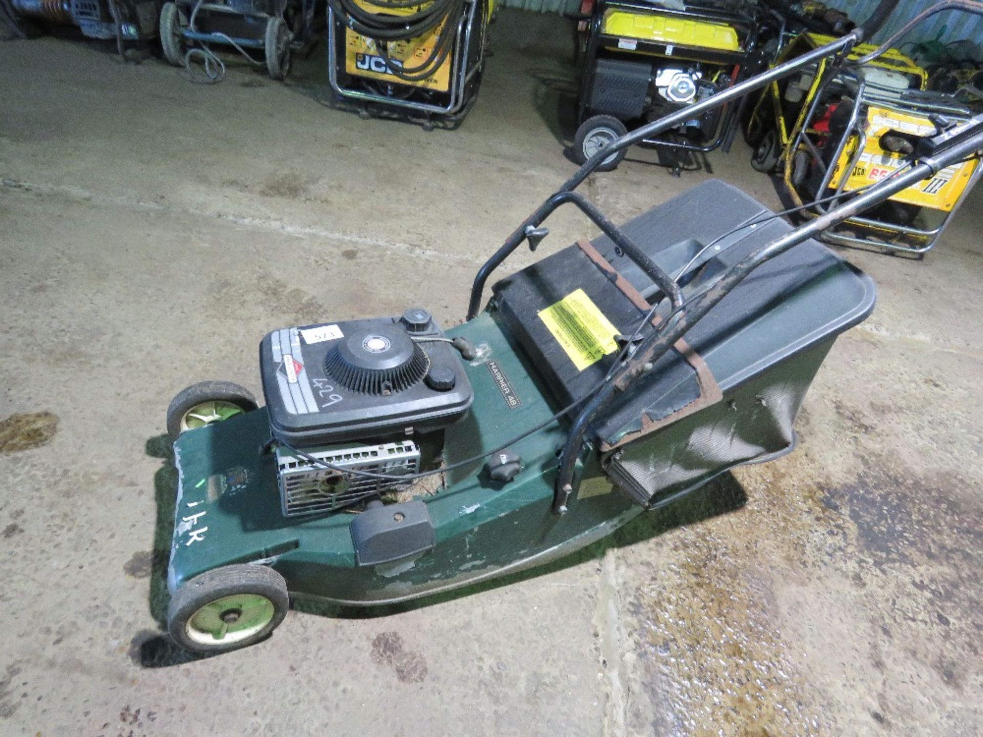 HAYTER HARRIER ROLLER MOWER WITH COLLECTOR. THIS LOT IS SOLD UNDER THE AUCTIONEERS MARGIN SCHEME,