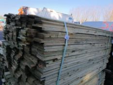 LARGE PACK OF TREATED FEATHER EDGE CLADDING TIMBER BOARDS: 1.8M LENGTH X 100MM WIDTH APPROX.