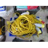 LARGE QUANTITY OF HEAVY DUTY 110VOLT EXTENSION LEADS. THIS LOT IS SOLD UNDER THE AUCTIONEERS MARG