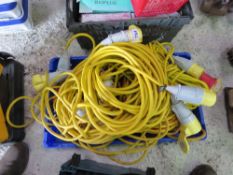 LARGE QUANTITY OF HEAVY DUTY 110VOLT EXTENSION LEADS. THIS LOT IS SOLD UNDER THE AUCTIONEERS MARG