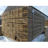 LARGE PACK OF TREATED HIT AND MISS CLADDING TIMBER BOARDS: 1.44M LENGTH X 100MM WIDTH APPROX.