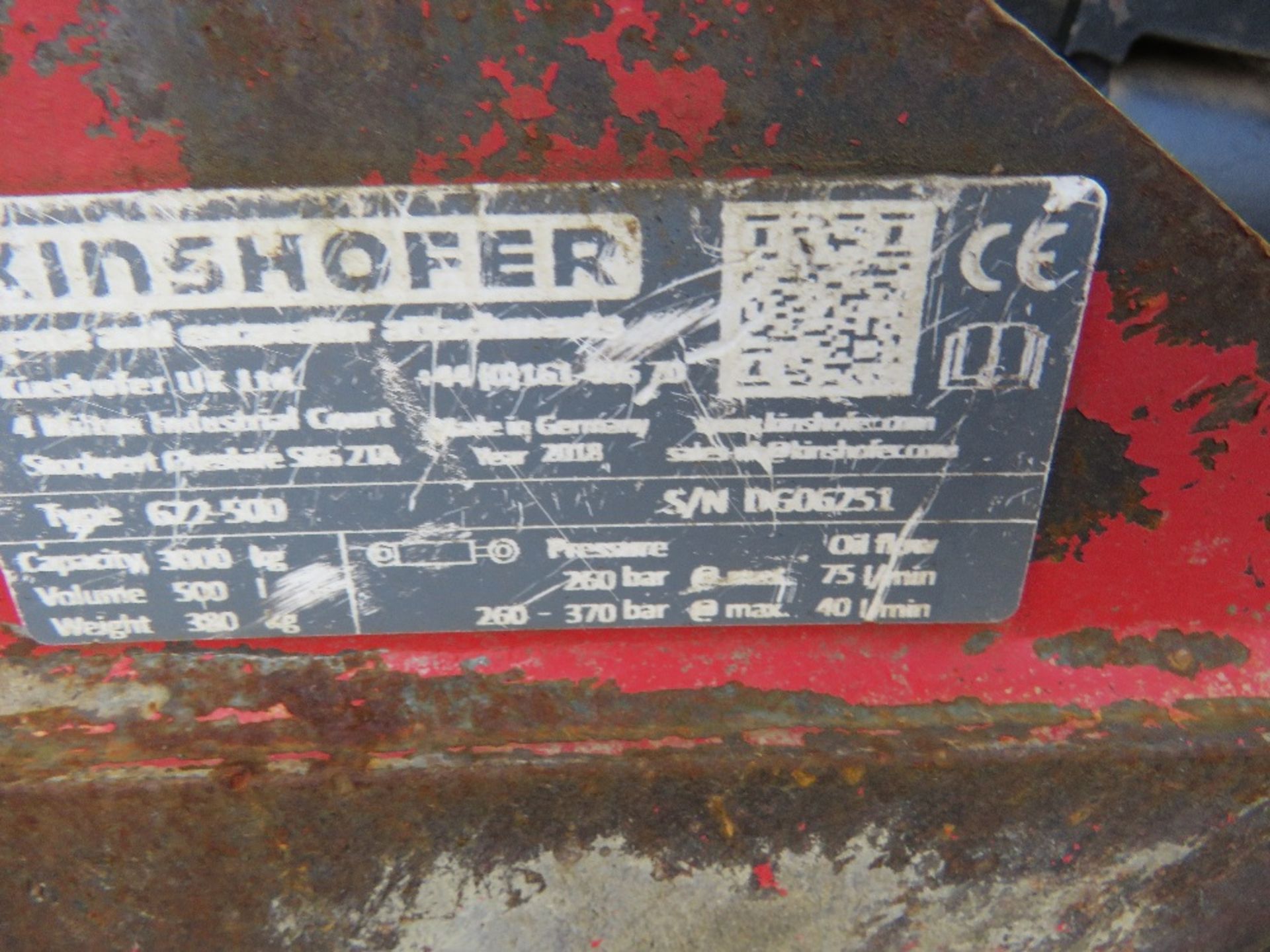 KINSHOFFER CLAMSHELL GRAB BUCKET WITH ROTATOR. THIS LOT IS SOLD UNDER THE AUCTIONEERS MARGIN SCH - Image 4 of 4
