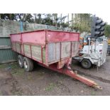 TRACTOR TOWED TWIN AXLED PETTIT GRAIN TIPPING TRAILER, 6 TONNE CAPACITY APPROX. DIRECT FROM LOCAL FA