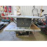 2 X 240V POWERED WOOD CUTTING SAW BENCHES. THIS LOT IS SOLD UNDER THE AUCTIONEERS MARGIN SCHEME,